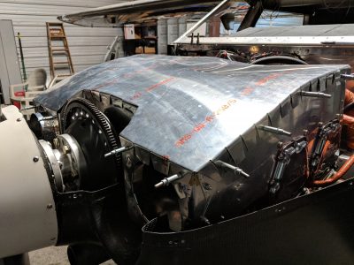 Initial fit of the front edge of the plenum top