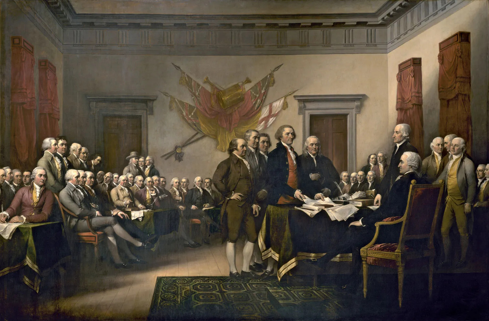 John Trumbull painting of the signing of the Declaration of Independence