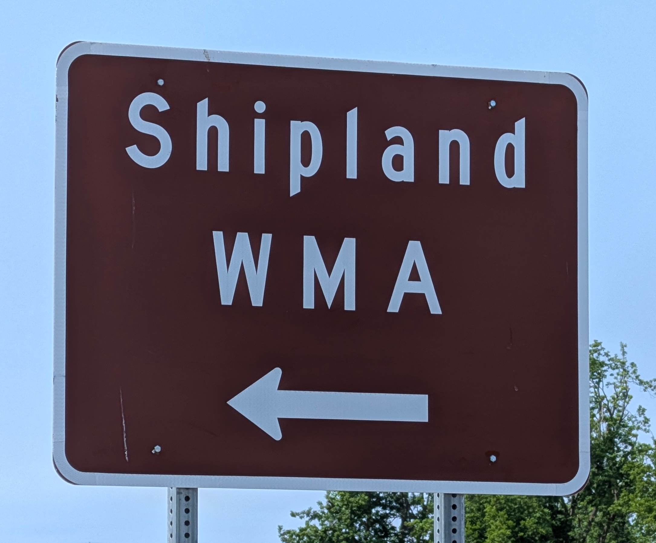 Shipland WMA sign